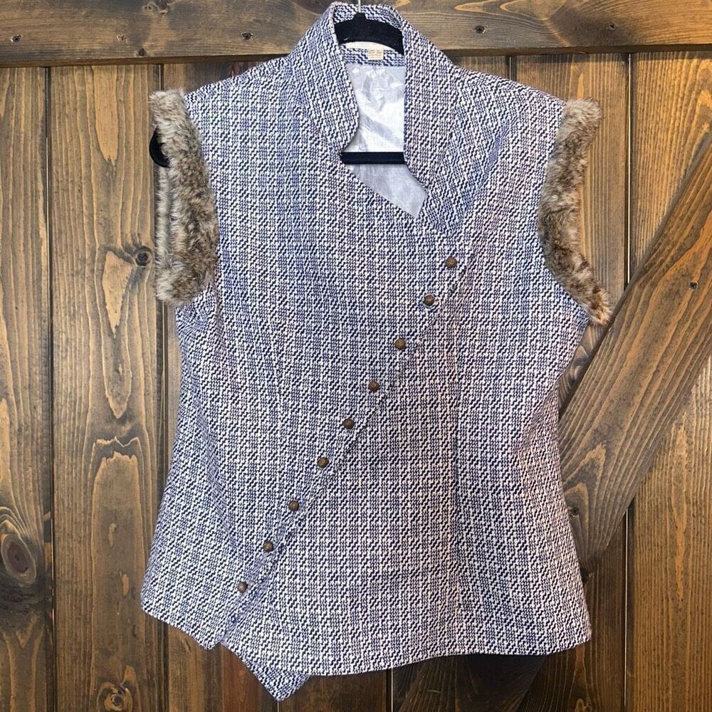 Good Orient Asymmetrical Button Fur Lined Vest